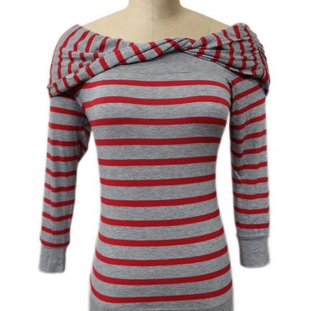 Anthropologie Bordeaux nautical stripe top